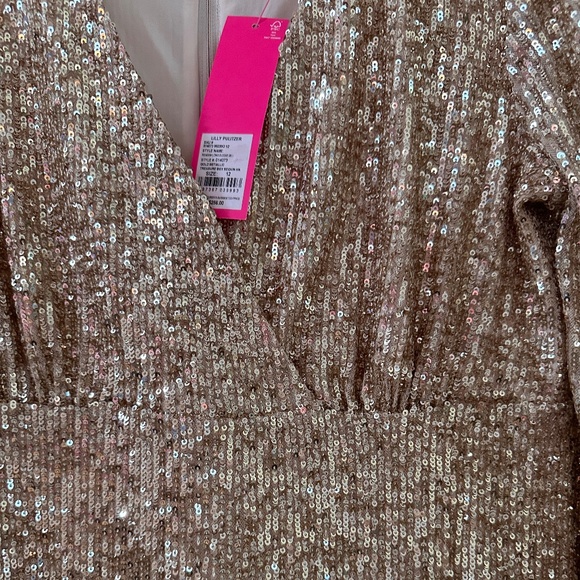NWT Lilly Pulitzer  Reagan Long Sleeve Sequin Dress SZ 12 - Picture 9 of 12